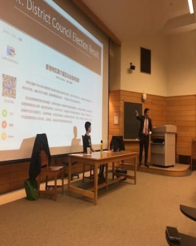 Student giving a lecture
